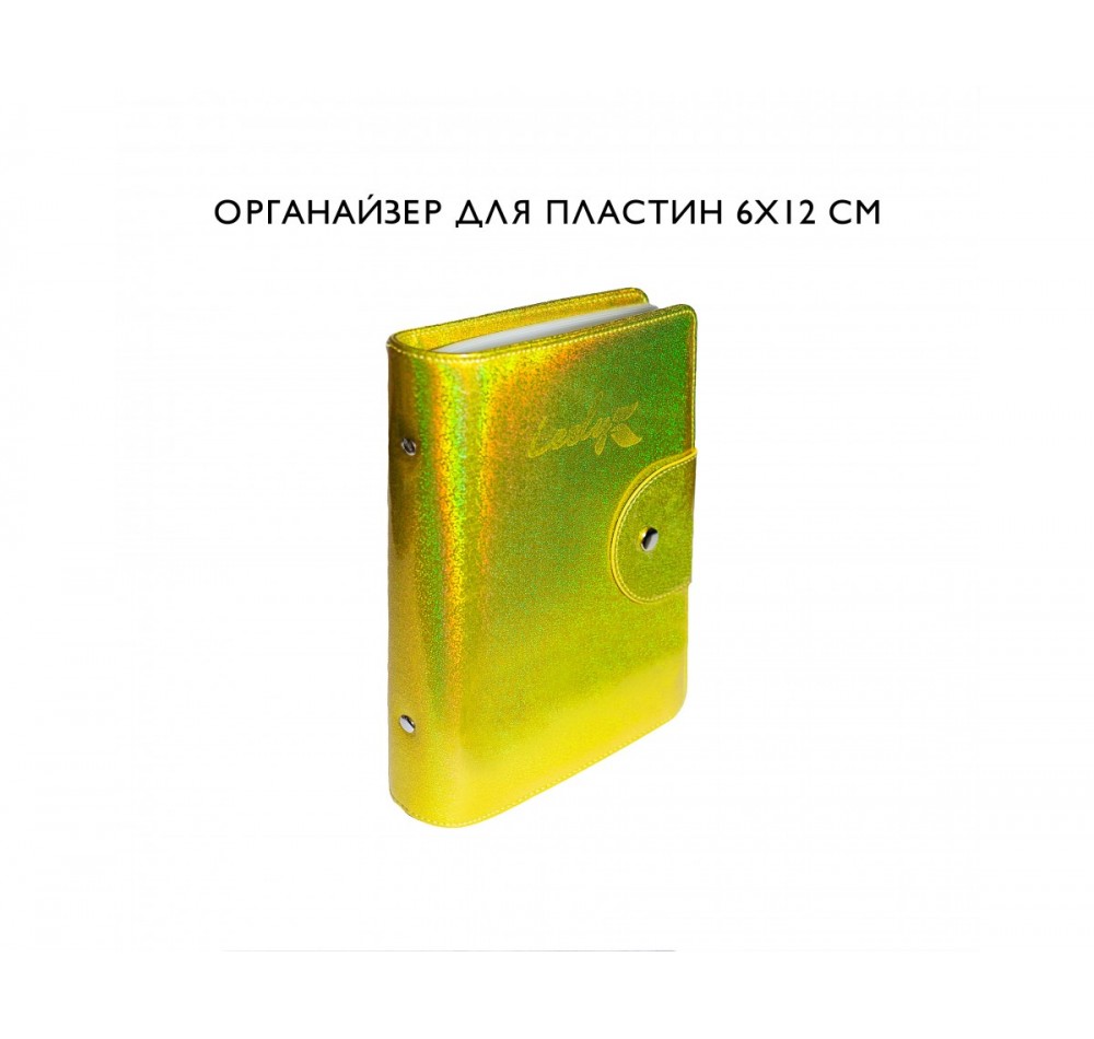 Органайзер Lesly для хранения пластин 6х12 см, лазерный золотой