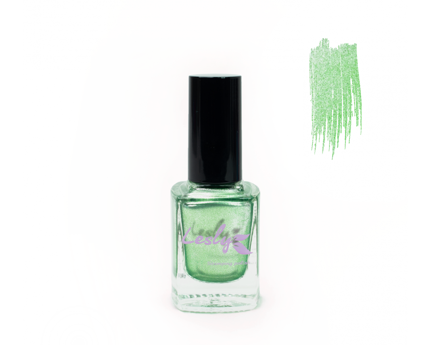 Лак для стемпинга Lesly - Shimmer Green #66