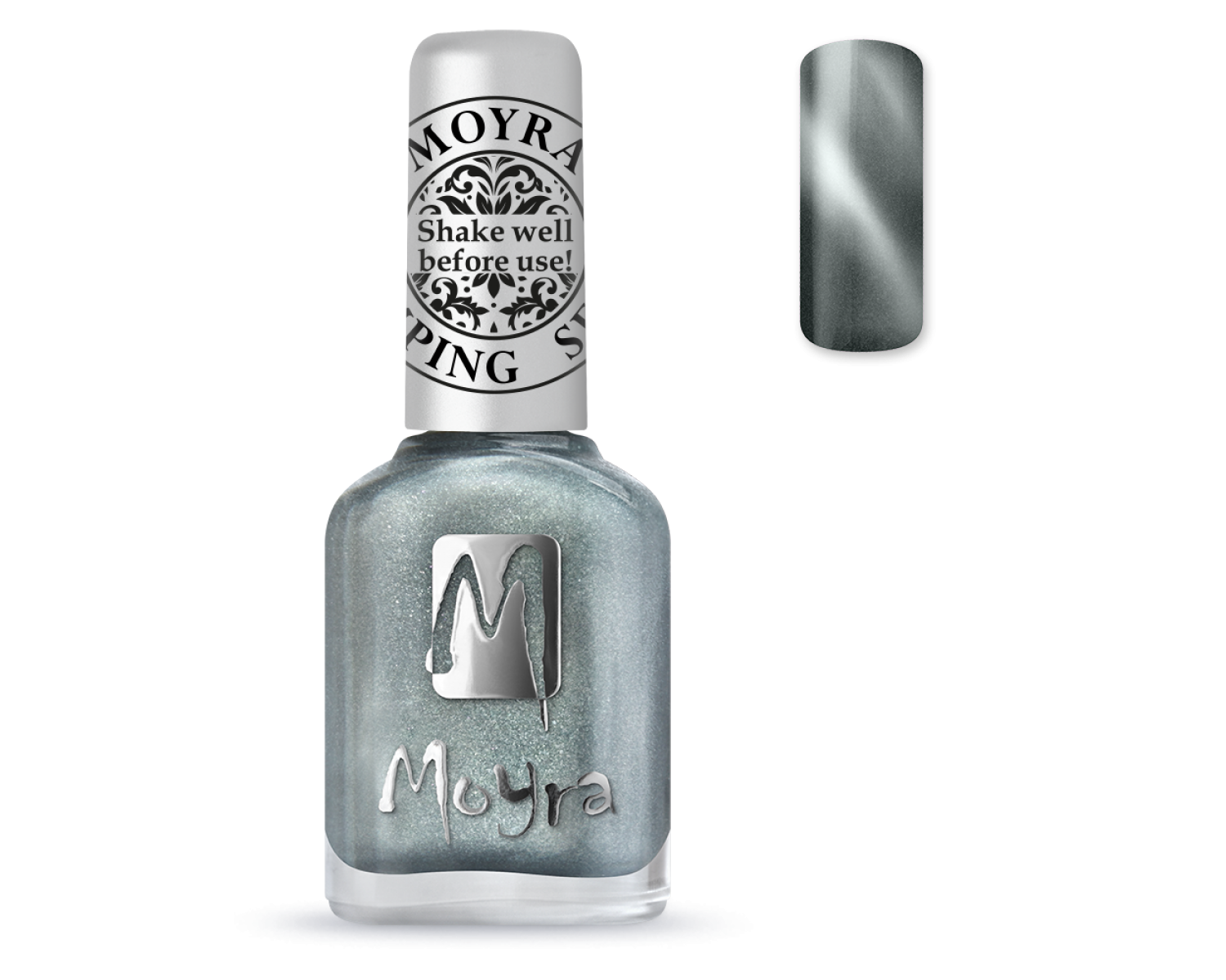 Лак для стемпинга Moyra - магнитный серебро