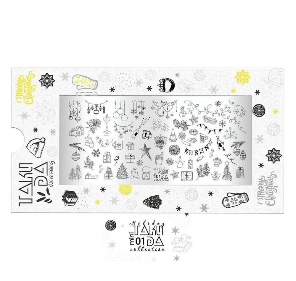 Пластина для стемпинга ТакиДа mini 01 Holiday Collection