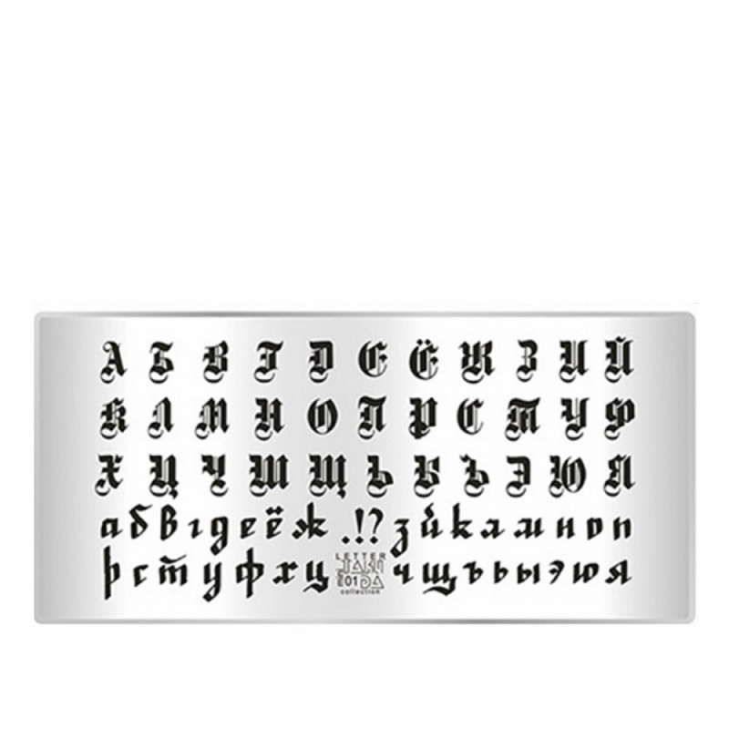 Пластина для стемпинга ТакиДа mini 01 Letter Collection